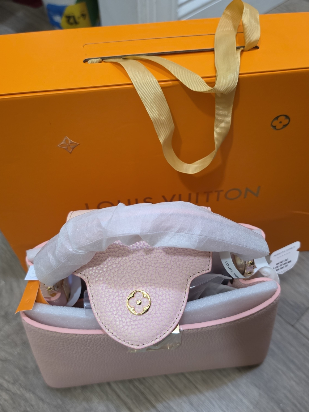Louis Vuitton Pink Mini Top-Handle Bag with Gold Tone Accent